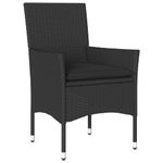 Casa si Gradina - Gradina si terasa - Mobilier exterior - Seturi mobila gradina - Set mobilier de gradina cu perne 3 piese negru poliratan&sticla - Infinity.ro