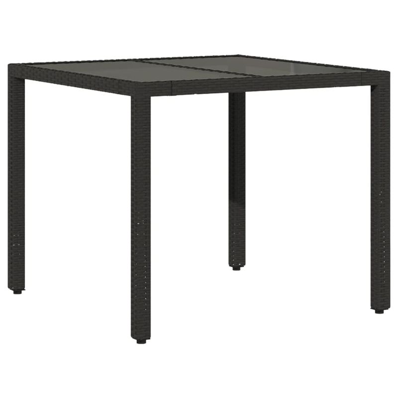 Casa si Gradina - Gradina si terasa - Mobilier exterior - Seturi mobila gradina - Set mobilier de gradina cu perne 3 piese negru poliratan&sticla - Infinity.ro