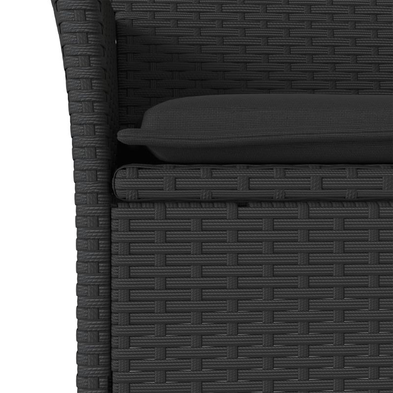 Casa si Gradina - Gradina si terasa - Mobilier exterior - Seturi mobila gradina - Set mobilier de gradina cu perne 3 piese negru poliratan&sticla - Infinity.ro
