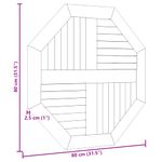 Casa si Gradina - Constructii - Lemn constructii - Placi lemn - Blat de masa, 80x80x2,5 cm, octogonal, lemn masiv de tec - Infinity.ro