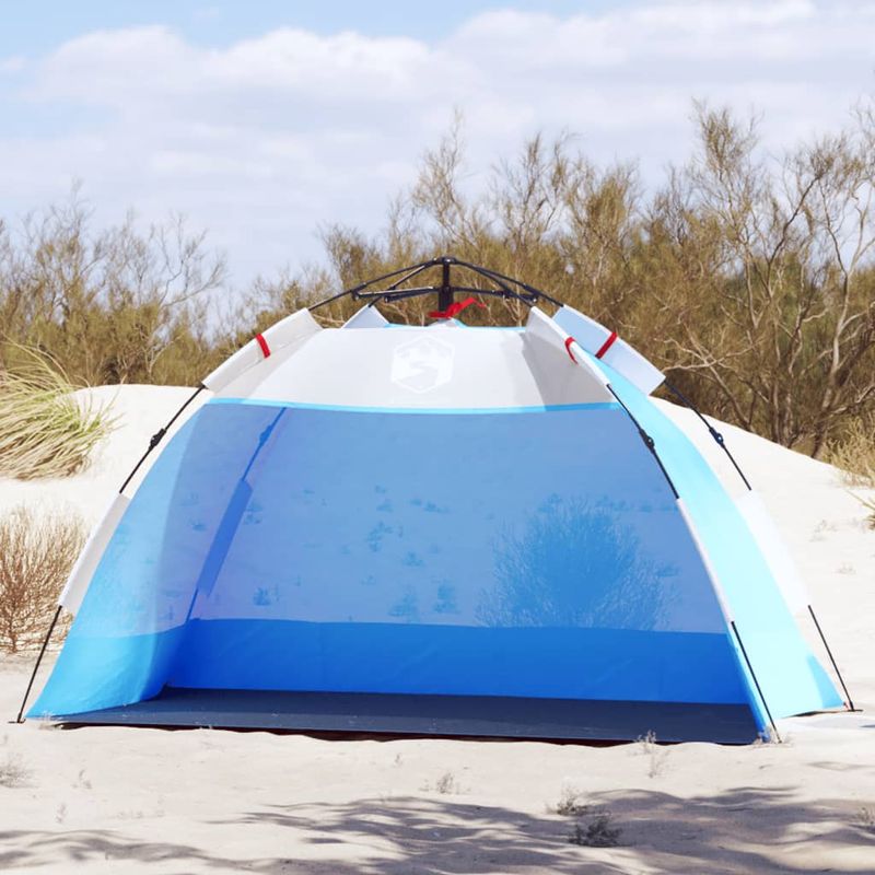 Sport si Outdoor - Camping - Corturi camping - Cort camping 4 persoane albastru azur impermeabil setare rapida - Infinity.ro