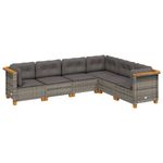 Casa si Gradina - Gradina si terasa - Mobilier exterior - Seturi mobila gradina - Set mobilier gradina cu perne, 6 piese, gri, poliratan - Infinity.ro