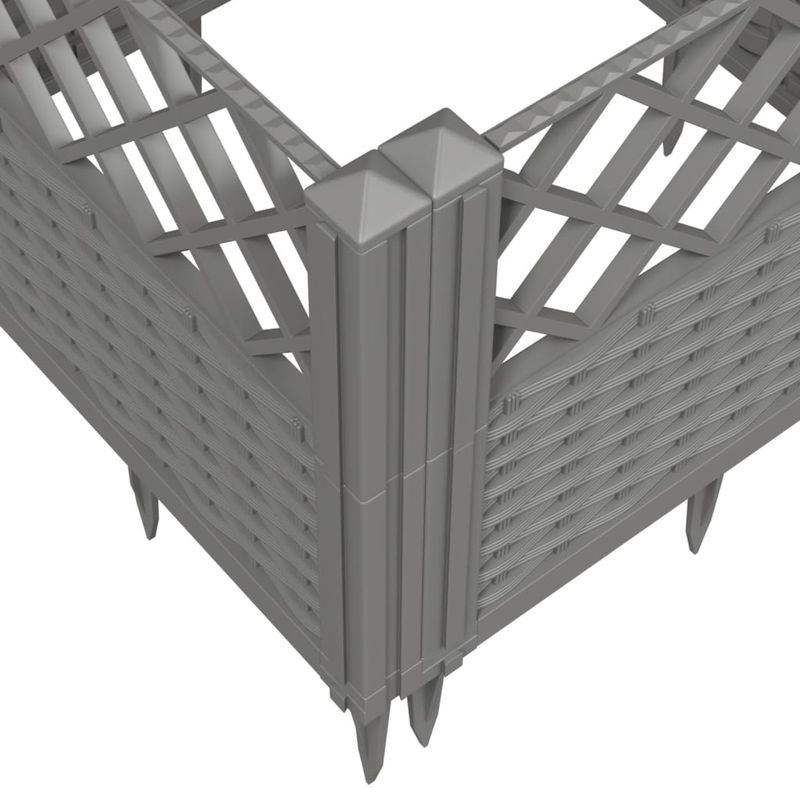 Casa si Gradina - Gradinarit si plante - Plante si ghivece - Ghivece si suporturi - Jardiniera gradina cu tarusi gri deschis, 43,5x43,5x43,5 cm, PP - Infinity.ro