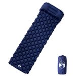 Sport si Outdoor - Camping - Saltele si accesorii pentru somn - Saltele camping - Saltea de camping gonflabila, cu perna integrata, bleumarin - Infinity.ro