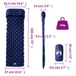 Sport si Outdoor - Camping - Saltele si accesorii pentru somn - Saltele camping - Saltea de camping gonflabila, cu perna integrata, bleumarin - Infinity.ro