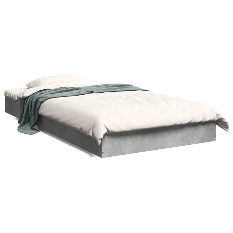 Casa si Gradina - Mobilier - Paturi si accesorii - Paturi - Cadru de pat, gri beton, 100x200 cm, lemn prelucrat - Infinity.ro