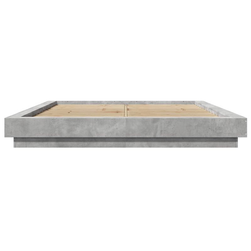 Casa si Gradina - Mobilier - Paturi si accesorii - Paturi - Cadru de pat, gri beton, 160x200 cm, lemn prelucrat - Infinity.ro