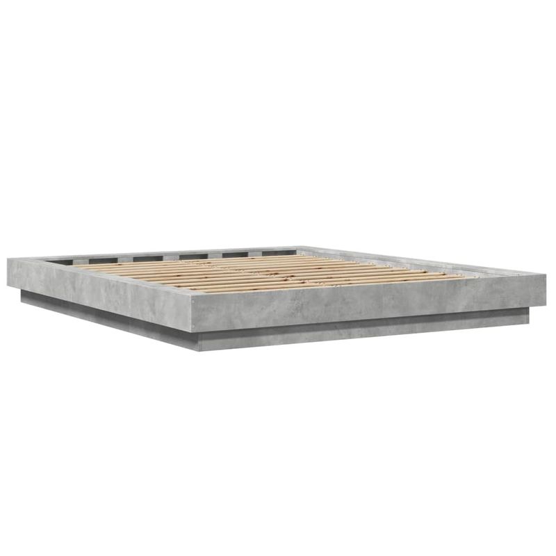 Casa si Gradina - Mobilier - Paturi si accesorii - Paturi - Cadru de pat, gri beton, 160x200 cm, lemn prelucrat - Infinity.ro