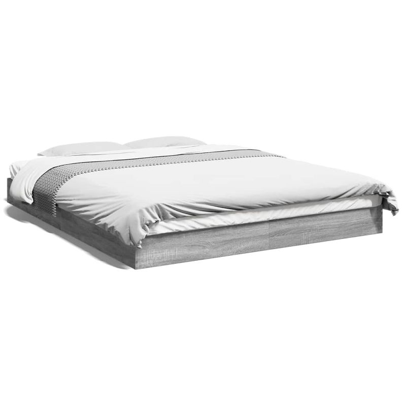 Casa si Gradina - Mobilier - Paturi si accesorii - Paturi - Cadru de pat, gri sonoma, 160x200 cm, lemn prelucrat - Infinity.ro