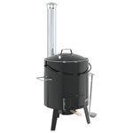 Casa si Gradina - Gradina si terasa - Gratare si accesorii - Gratare de gradina - Soba cu ceaun gulas, cos de fum si capac, negru, otel emailat - Infinity.ro