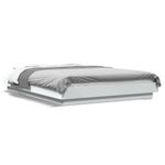Casa si Gradina - Mobilier - Paturi si accesorii - Paturi - Cadru de pat cu lumini LED, alb, 135x190 cm, lemn prelucrat - Infinity.ro