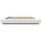 Casa si Gradina - Mobilier - Paturi si accesorii - Paturi - Cadru de pat cu lumini LED, alb, 135x190 cm, lemn prelucrat - Infinity.ro