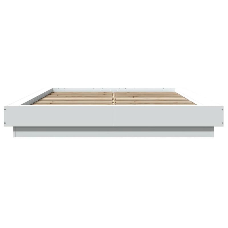Casa si Gradina - Mobilier - Paturi si accesorii - Paturi - Cadru de pat cu lumini LED, alb, 135x190 cm, lemn prelucrat - Infinity.ro