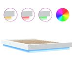 Casa si Gradina - Mobilier - Paturi si accesorii - Paturi - Cadru de pat cu lumini LED, alb, 135x190 cm, lemn prelucrat - Infinity.ro