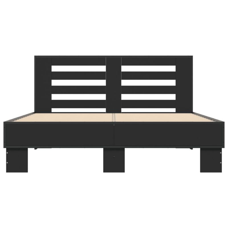 Casa si Gradina - Mobilier - Paturi si accesorii - Paturi - Cadru de pat, negru, 140x200 cm, lemn prelucrat si metal - Infinity.ro