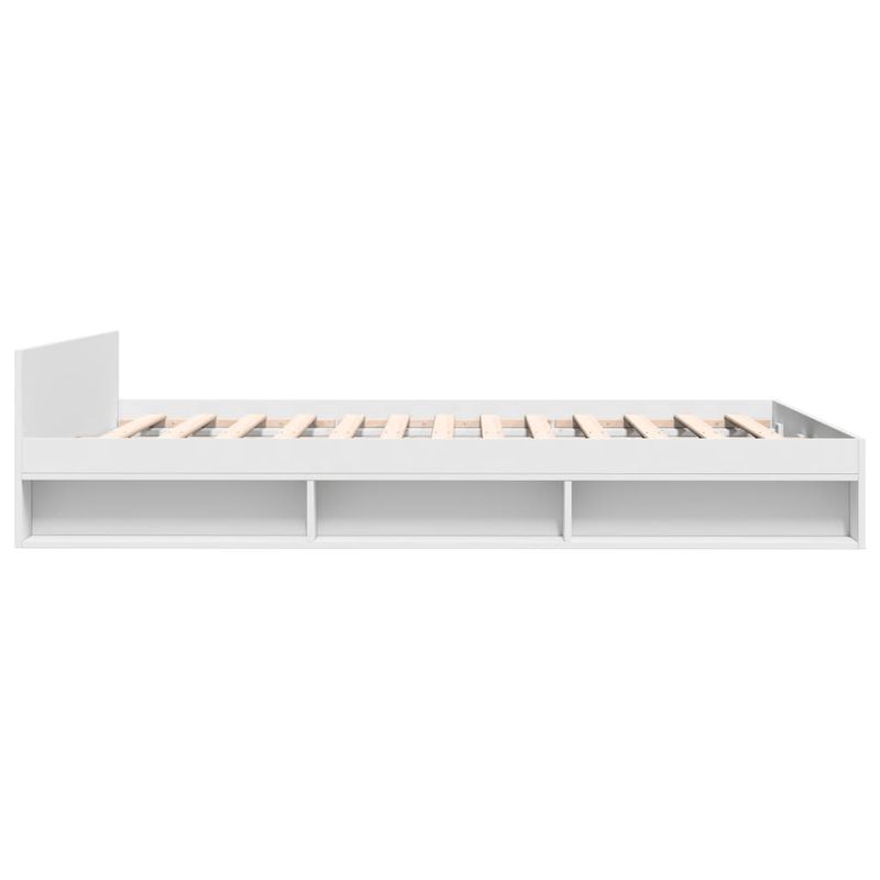 Casa si Gradina - Mobilier - Paturi si accesorii - Paturi - Cadru pat cu sertare alb extralucios 140x200 cm, lemn prelucrat - Infinity.ro