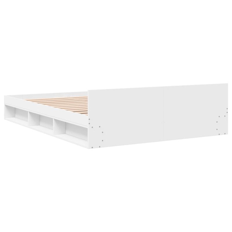 Casa si Gradina - Mobilier - Paturi si accesorii - Paturi - Cadru pat cu sertare alb extralucios 140x200 cm, lemn prelucrat - Infinity.ro