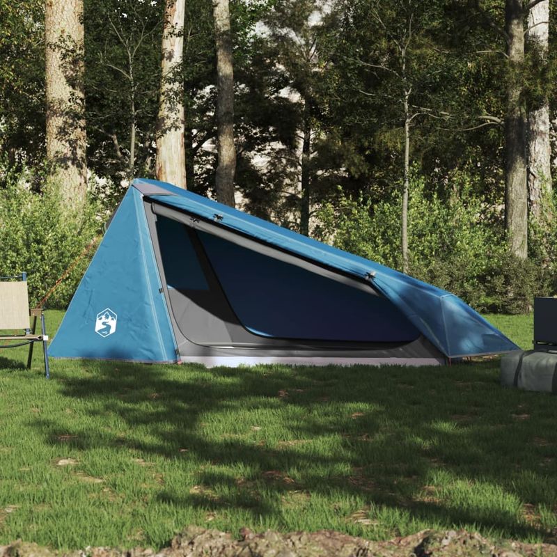 Sport si Outdoor - Camping - Corturi camping - Cort de camping tunel pentru 1 persoana, albastru, impermeabil - Infinity.ro