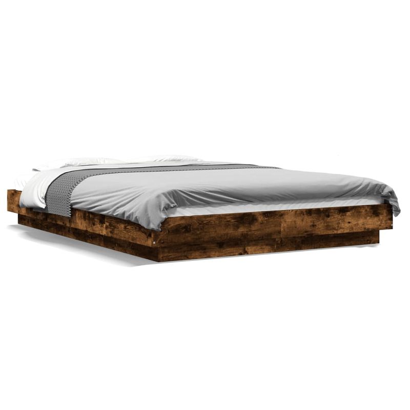 Casa si Gradina - Mobilier - Paturi si accesorii - Paturi - Cadru de pat, stejar fumuriu, 120x200 cm, lemn prelucrat - Infinity.ro