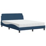 Casa si Gradina - Mobilier - Paturi si accesorii - Paturi - Pat cu saltea, albastru, 140x200cm, material textil - Infinity.ro