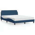 Casa si Gradina - Mobilier - Paturi si accesorii - Paturi - Pat cu saltea, albastru, 140x200cm, material textil - Infinity.ro
