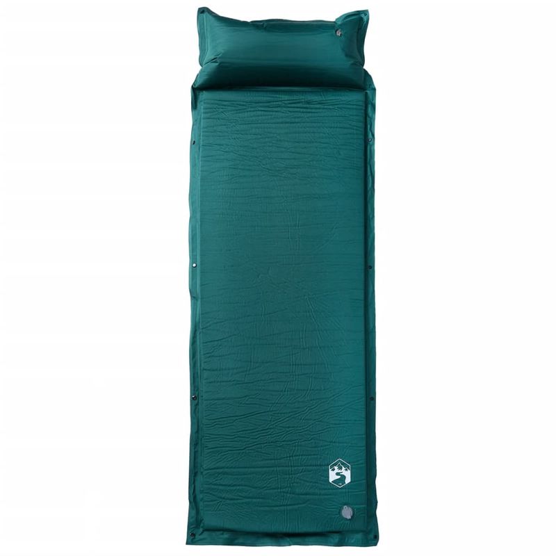 Sport si Outdoor - Camping - Saltele si accesorii pentru somn - Saltele camping - Saltea de camping auto-gonflabila cu perna integrata, verde - Infinity.ro