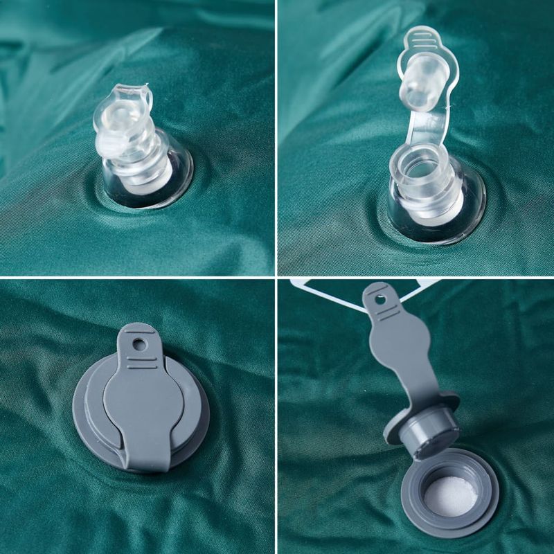Sport si Outdoor - Camping - Saltele si accesorii pentru somn - Saltele camping - Saltea de camping auto-gonflabila cu perna integrata, verde - Infinity.ro