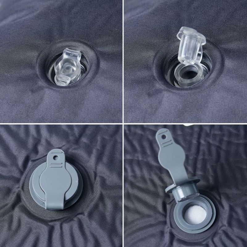 Sport si Outdoor - Camping - Saltele si accesorii pentru somn - Saltele camping - Saltea de camping auto-gonflabila, cu perna integrata, gri - Infinity.ro