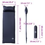 Sport si Outdoor - Camping - Saltele si accesorii pentru somn - Saltele camping - Saltea de camping auto-gonflabila, cu perna integrata, gri - Infinity.ro