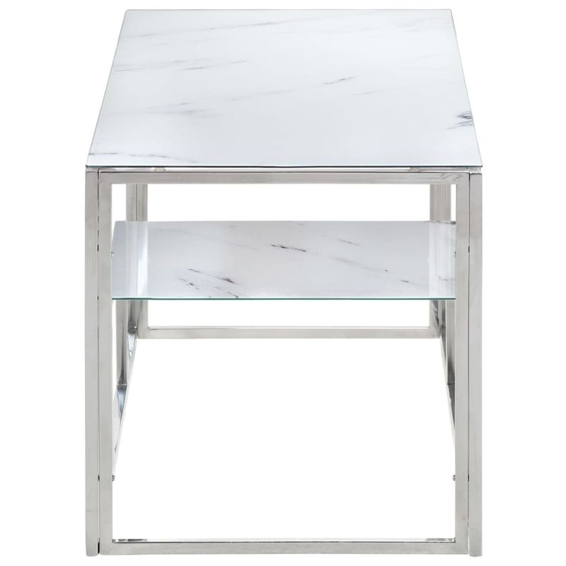 Casa si Gradina - Mobilier - Mese si birouri - Masute de cafea - Masuta de cafea, otel inoxidabil argintiu si sticla securizata - Infinity.ro