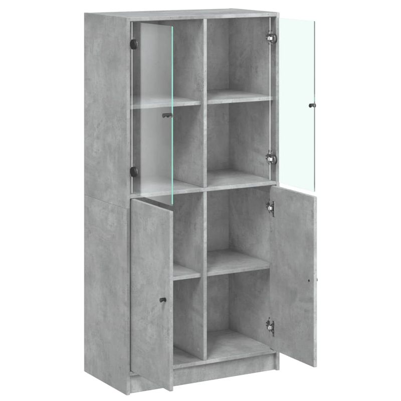 Casa si Gradina - Mobilier - Comode si corpuri - Corpuri bucatarie - Dulap inalt cu usi, gri beton, 68x37x142 cm, lemn compozit - Infinity.ro