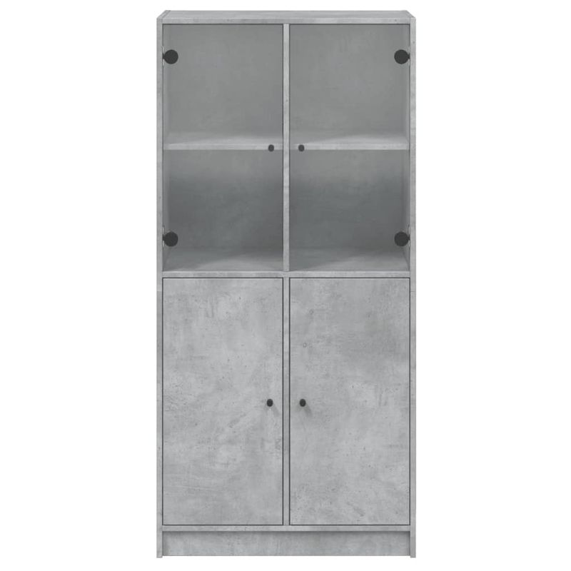 Casa si Gradina - Mobilier - Comode si corpuri - Corpuri bucatarie - Dulap inalt cu usi, gri beton, 68x37x142 cm, lemn compozit - Infinity.ro