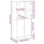 Casa si Gradina - Mobilier - Comode si corpuri - Corpuri bucatarie - Dulap inalt cu usi, gri beton, 68x37x142 cm, lemn compozit - Infinity.ro