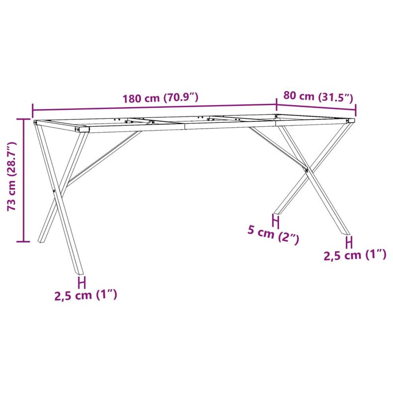Casa si Gradina - Mobilier - Feronerie si accesorii mobila - Picioare masa de sufragerie X-Frame 180x80x73 cm Fonta - Infinity.ro