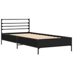 Casa si Gradina - Mobilier - Paturi si accesorii - Paturi - Cadru de pat, negru, 100x200 cm, lemn prelucrat si metal - Infinity.ro