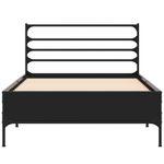 Casa si Gradina - Mobilier - Paturi si accesorii - Paturi - Cadru de pat, negru, 100x200 cm, lemn prelucrat si metal - Infinity.ro
