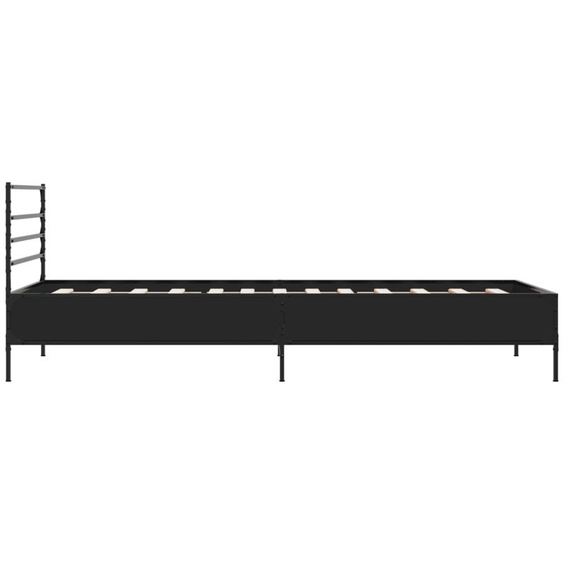 Casa si Gradina - Mobilier - Paturi si accesorii - Paturi - Cadru de pat, negru, 100x200 cm, lemn prelucrat si metal - Infinity.ro