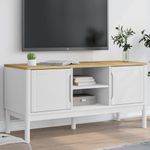 Casa si Gradina - Mobilier - Comode si corpuri - Comode - Dulap TV "FLORO", alb, 114x43x55 cm, lemn masiv de pin - Infinity.ro