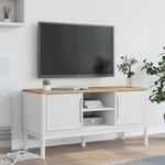 Casa si Gradina - Mobilier - Comode si corpuri - Comode - Dulap TV "FLORO", alb, 114x43x55 cm, lemn masiv de pin - Infinity.ro