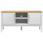 Casa si Gradina - Mobilier - Comode si corpuri - Comode - Dulap TV "FLORO", alb, 114x43x55 cm, lemn masiv de pin - Infinity.ro