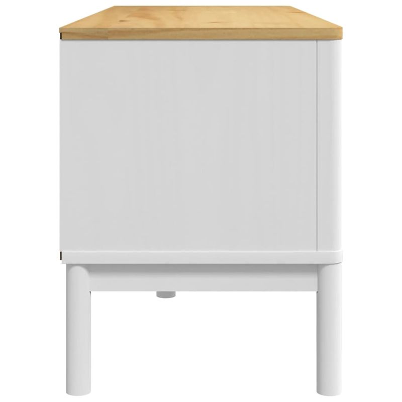 Casa si Gradina - Mobilier - Comode si corpuri - Comode - Dulap TV "FLORO", alb, 114x43x55 cm, lemn masiv de pin - Infinity.ro