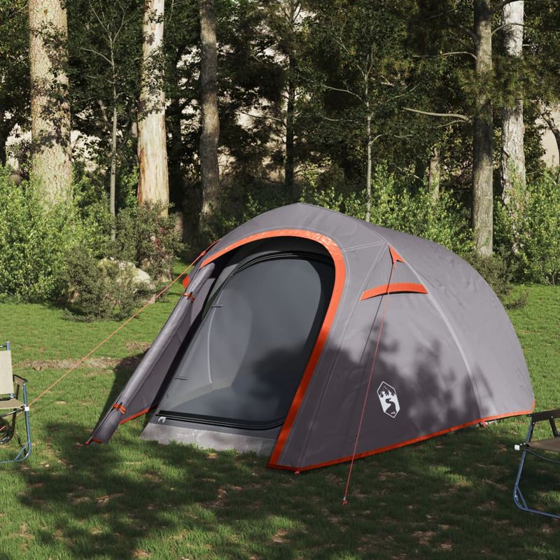 Sport si Outdoor - Camping - Corturi camping - Cort de camping tunel 3 persoane, gri/portocaliu, impermeabil - Infinity.ro