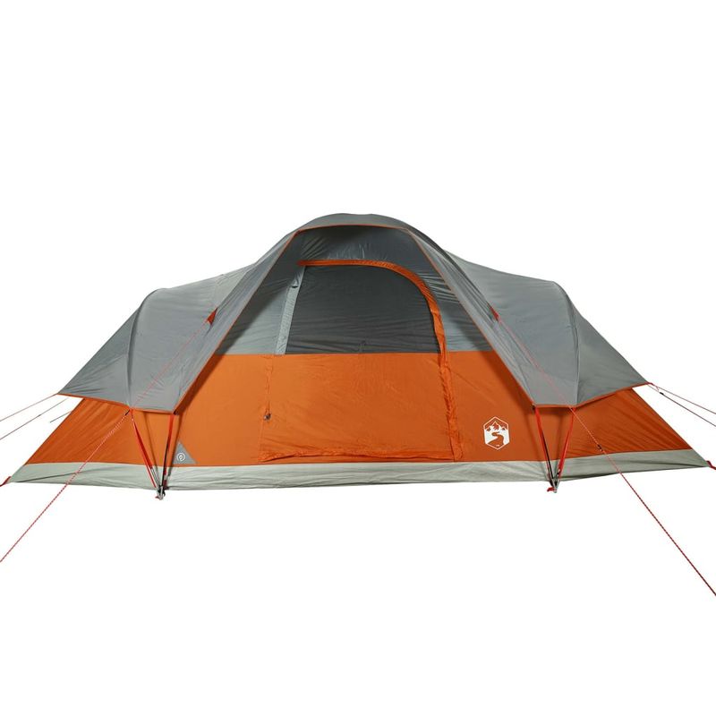 Sport si Outdoor - Camping - Corturi camping - Cort de familie cupola 9 persoane, gri/portocaliu, impermeabil - Infinity.ro