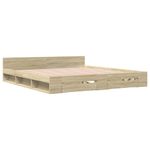 Casa si Gradina - Mobilier - Paturi si accesorii - Paturi - Cadru de pat cu sertare stejar sonoma 200x200 cm lemn prelucrat - Infinity.ro