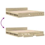 Casa si Gradina - Mobilier - Paturi si accesorii - Paturi - Cadru de pat cu sertare stejar sonoma 200x200 cm lemn prelucrat - Infinity.ro