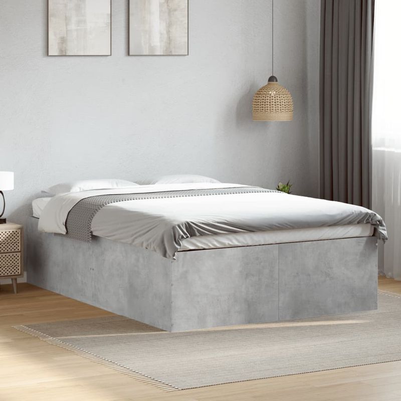 Casa si Gradina - Mobilier - Paturi si accesorii - Paturi - Cadru de pat, gri beton, 120x190 cm, lemn prelucrat - Infinity.ro