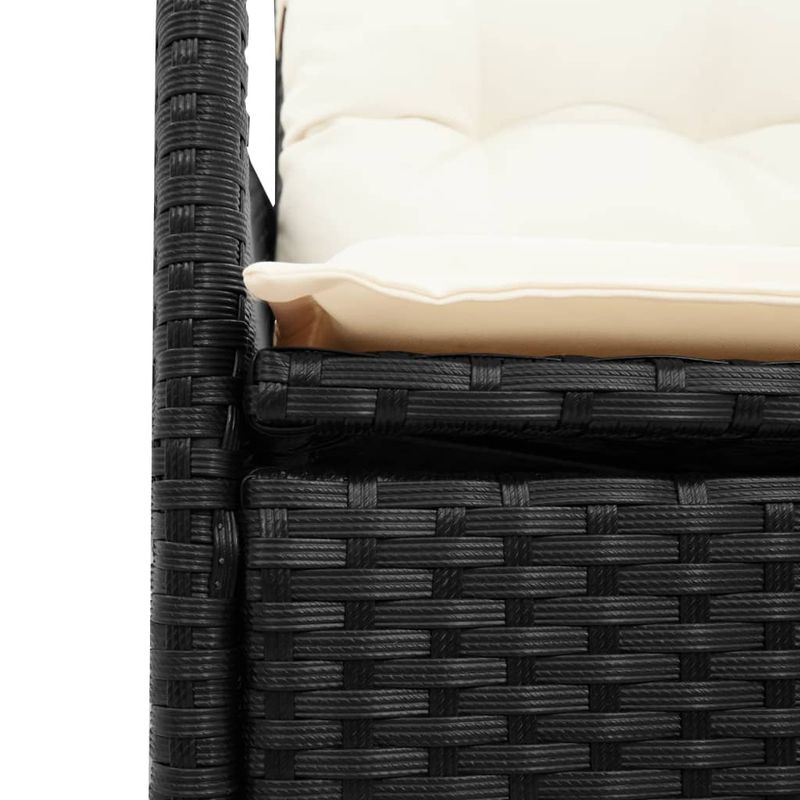 Casa si Gradina - Gradina si terasa - Mobilier exterior - Scaune si sezlonguri gradina - Scaun de gradina rabatabil cu perne, negru, poliratan - Infinity.ro
