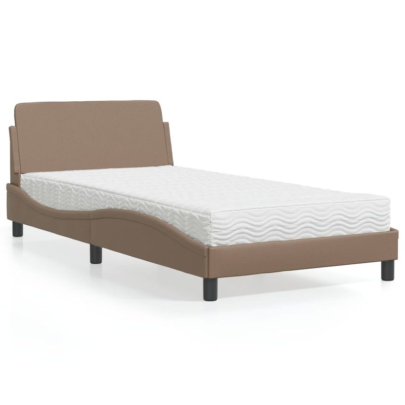 Casa si Gradina - Mobilier - Paturi si accesorii - Paturi - Pat cu saltea, cappuccino, 100x200cm piele ecologica - Infinity.ro