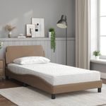 Casa si Gradina - Mobilier - Paturi si accesorii - Paturi - Pat cu saltea, cappuccino, 100x200cm piele ecologica - Infinity.ro
