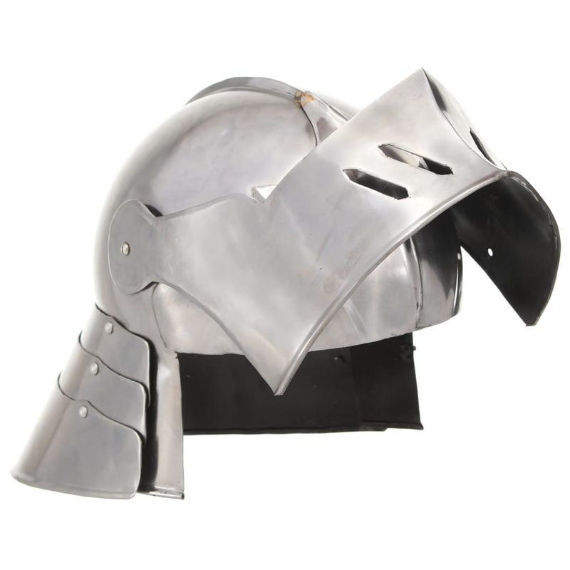 Casa si Gradina - Decoratiuni - Decoratiuni petrecere - Masti si costume carnaval - Coif cavaler medieval antichizat jocuri pe roluri argintiu otel - Infinity.ro